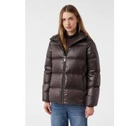 Schimmernde Daunenjacke mit Stehkragen braun 32