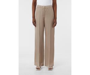 Schimmernde Marlenehose aus Leinenmix mit Formbund beige 34/REG