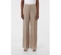 Schimmernde Marlenehose aus Leinenmix mit Formbund beige 38/LONG