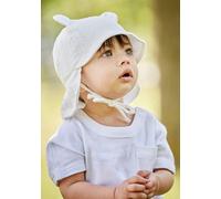 Schirmmütze MAXIMO, Baby, Gr. 43, weiß, Web, Baumwolle, Mützen, mit Nackenschutz und Öhrchen (88394703-43) weiß