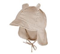 Schirmmütze MAXIMO, Baby, Gr. 45, beige (beigemeliert), Web, Baumwolle, Mützen, mit Nackenschutz und Öhrchen (70432342-45) beigemeliert