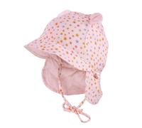 Schirmmütze MAXIMO, Baby, Gr. 45, muschelrosa, blümchen, Web, Baumwolle, Mützen, mit Nackenschutz und Öhrchen (61996910-45) muschelrosa, blümchen