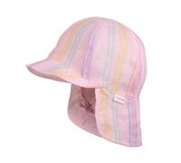 Schirmmütze MAXIMO, Jungen, Gr. 45, rosa, Web, Baumwolle, gestreift, Mützen, Musselin, Nackenschutz, Bindeband, Unisex, UV-Schutz (65117432-45) rosa