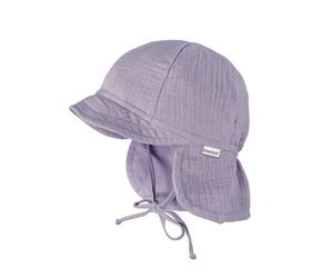 Schirmmütze MAXIMO, Jungen, Gr. 47, lila, Web, Baumwolle, unifarben, Mützen, Musselin, Nackenschutz, Bindeband, Unisex, UV-Schutz (81173234-47) lila