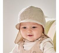 Schirmmütze MAXIMO, Jungen, Gr. 49, beigemeliert, Web, Obermaterial: 100% Baumwolle, Mützen, Beigemeliert, Leinenoptik, Nackenschutz, UV50, Baby-Boy (75130101-49) beigemeliert
