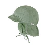 Schirmmütze MAXIMO, Jungen, Gr. 49, grün, Web, Baumwolle, unifarben, Mützen, Musselin, Nackenschutz, Bindeband, Unisex, UV-Schutz (34461433-49) grün