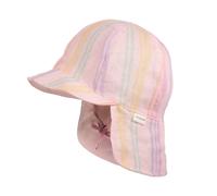 Schirmmütze MAXIMO, Jungen, Gr. 53, bunt (rosa), Web, Baumwolle, gestreift, Mützen, Musselin, Nackenschutz, Bindeband, Unisex, UV-Schutz (65117432-53) rosa