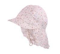 Schirmmütze MAXIMO, Mädchen, Gr. 41, rosa (wollweiß, blümchen), Web, Baumwolle, geblümt, Mützen, Baumwolle, kurzer Schirm, süße Rüschenkante (68653656-41) wollweiß, blümchen