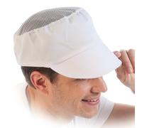 Schirmmütze weiß mit Netzoberteil aus Polycotton - VE 10 Stück