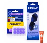Schlaf-Set: Schlafmaske 3D + Good Night Ohrstöpsel 8 Stück