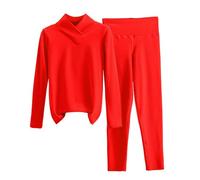 Schlafanzüge Damen Lang Baumwolle,Pyjama Set Oberteil Rollkragen + Pyjamahose Schlafanzug Nachtwäsche Zweiteiliger Tops Leggings Weich Lounge Sets Warmer Stretch Anzug für Herbst Winter