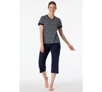 Schiesser Damen Casual Essentials Pyjamaset, Nachtblau_181254, 44 EU