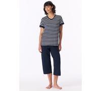 Schiesser Damen Schlafanzug 3/4 kurzarm nachtblau 181254-804 - 48