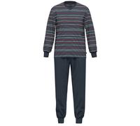 Schlafanzug AMMANN "Schlafanzug lang Men / Nightwear", Herren, Gr. 102, blau (nightblau), Obermaterial: 100% Baumwolle CO., Homewear-Sets Schlafanzug (29273442-102) nightblau