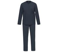 Schlafanzug AMMANN "Schlafanzug lang Men / Nightwear", Herren, Gr. 52, grau (total eclipse), Obermaterial: 100% Baumwolle CO., Homewear-Sets Schlafanzug (77280713-52) total eclipse