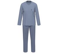 Schlafanzug AMMANN "Schlafanzug lang Men / Nightwear", Herren, Gr. 54, blau (polo), Obermaterial: 100% Baumwolle CO., Homewear-Sets Schlafanzug (39403240-54) polo