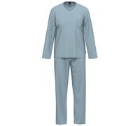 Schlafanzug AMMANN "Schlafanzug lang Men / Nightwear", Herren, Gr. 56, blau (ashley blau), Obermaterial: 100% Baumwolle CO., Homewear-Sets Schlafanzug (20532930-56) ashley blau
