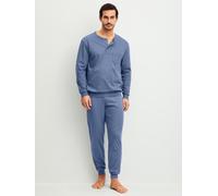 Schlafanzug CALIDA "Relax Choice 1", Herren, Gr. S (46/48), blau (coastal fjord), Interlock, Obermaterial: 100% Baumwolle, Homewear-Sets Schlafanzug (54733968-S) coastal fjord