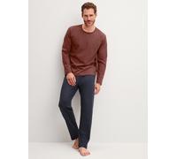 Schlafanzug CALIDA "Relax Essentials", Herren, Gr. XL (56), brick rot, Single Jersey, Obermaterial: 100% Baumwolle, Homewear-Sets Schlafanzug (21203751-XL) brick rot