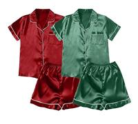 Schlafanzug Damen Pyjama Set Sommer 2ST Pyjamas für Damen Set Damen-Pyjamas Übergrößen-Pyjamas für Damen lässige Pyjamas Damen-Spitzenträger Shorts Heimkleidung Nachthemden Kurz (RD3 XXXXL)