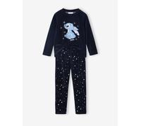 Schlafanzug Disney LILO & STITCH aus Samt, Mädchen blau Gr. 128