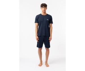 Schlafanzug FILA "MAN JERSEY PYJAMAS", Herren, Gr. XXL, navy, Web, Obermaterial: 100% Baumwolle, bequem kurz, Rundhals, Homewear-Sets Schlafanzug, T-Shirt und kurze Hose mit Gummizug (93310704-XXL) na
