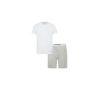 Schlafanzug G-STAR "Pyjama SLATE Pyjama", Herren, Gr. L, bunt (weiß, grau), Obermaterial: 95% Baumwolle CO. 5% Elasthan EL., Homewear-Sets Schlafanzug (56474359-L) weiß, grau