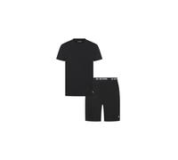 Pyjama G-STAR "SLATE, T-SHIRT & SHORTS", Herren, Gr. XL, schwarz, Jersey, Obermaterial: 95% Baumwolle, 5% Elasthan, unifarben, regular fit normal, Rundhals, abgesteppte Kante, Homewear-Sets Pyjama, Re