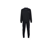 Götzburg Herren Pyjama lang aus Baumwolle bedruckt mit Bündchen Blau Größe 64