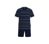 Schlafanzug GÖTZBURG "Pyjama Shorty Klima Aktiv", Herren, Gr. 3XL, blau, Obermaterial: 60% Baumwolle CO. 40% Polyester PES., Homewear-Sets Schlafanzug (44448862-XXXL) blau