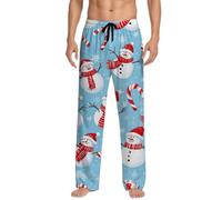 Schlafanzug Hose Herren Lang - Freizeithose Herren mit Kordelzug Weichem Atmungsaktivem Stoff für Bequeme Entspannung Zu Hause Unterwegs (Light Blue, M)