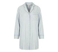 Schlafanzug HUNKEMÖLLER "Nightshirt Stripe", Damen, Gr. M/L, blau, 50% Viskose, 50% Baumwolle, Homewear-Sets Schlafanzug (70409605-M) blau