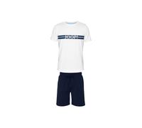 Shorty JOOP "Core", Herren, Gr. L, cloud dancer, schwarz sapphire, Jersey, Obermaterial: 95% Baumwolle, 5% Elasthan, bequem kurz, Rundhals, Homewear-Sets Shorty, mit kurzem Arm, Rundhalsausschnitt und
