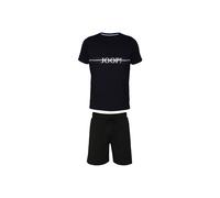 Shorty JOOP "Core", Herren, Gr. L, schwarz, Jersey, Obermaterial: 95% Baumwolle, 5% Elasthan, bequem kurz, Rundhals, Homewear-Sets Shorty, mit kurzem Arm, Rundhalsausschnitt und seitlichen Taschen (30