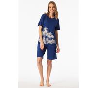 Schlafanzug kurz Interlock Palmen blau - Interlock 50