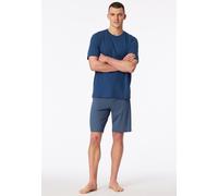 SCHIESSER Regular Fit Pyjama-Set im kurzärmeligen Design Modell 'Casual' in Marine, Größe 48