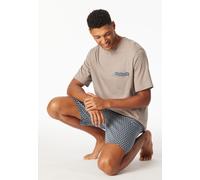 Schlafanzug kurz Organic Cotton braungrau gemustert - Comfort Nightwear 58