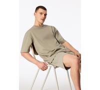 Shorty SCHIESSER "Modern Nightwear", Herren, Gr. 56, 713, grün, Single Jersey, Obermaterial: 73% Baumwolle, 27% Polyester, bequem kurz, Rundhals, Homewear-Sets Shorty, mit Rundhalsausschnitt und kurze