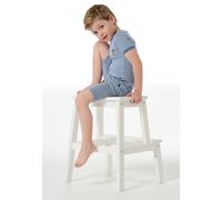 Schlafanzug kurz Ringel jeansblau - Natural Love 98