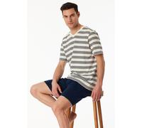 Schlafanzug kurz Ringel kalkweiß - Casual Nightwear 58