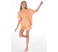 Schlafanzug kurz Sommer pfirsichorange - Teens Nightwear 164
