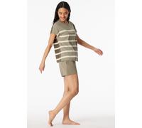 Schlafanzug kurz Streifen jade - Casual Nightwear 42