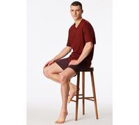 Schiesser Pyjama Minimalistisches Design Bordeaux Größe 48