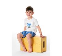 Schlafanzug kurz Wal Streifen off-white - Kids Nightwear 92