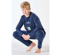 Schlafanzug lang Berge dunkelblau - Nightwear 176