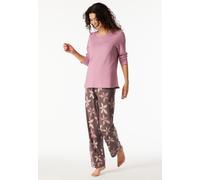 Schlafanzug lang Blumen rosenholz - Comfort Nightwear 44