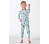 Schlafanzug lang Feinripp Bündchen Regenbogen mint - Kids Nightwear 92