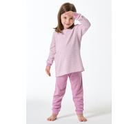 Schlafanzug lang Frottee Bündchen Ringel orchid - Kids Nightwear 98