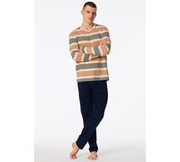 Shorty SCHIESSER "Casual Nightwear", Herren, Gr. 50, 604, gelb, Single Jersey, Obermaterial: 100% Baumwolle, bequem lang, Rundhals, Homewear-Sets Shorty, Rundhalsausschnitt und lange Ärmel, weiche Sin