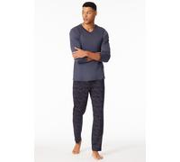 Schiesser Herren Langer Schlafanzug Pyjama Softer Feininterlock - 183174, Größe Herren:50, Farbe:Kohle